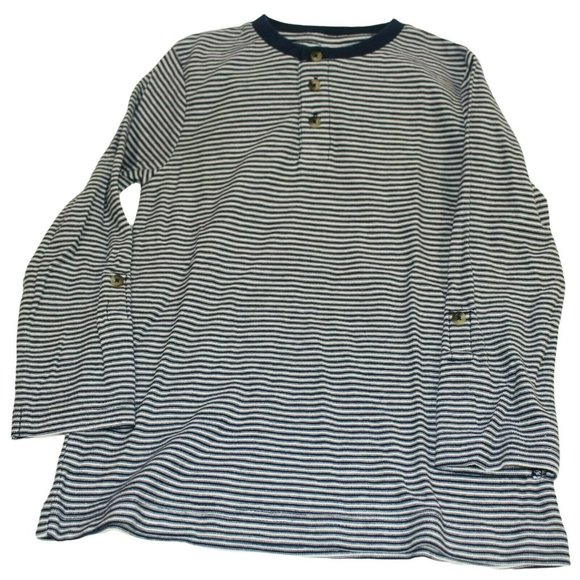 2 TU Kids Long Sleeve T-Shirts Navy Striped and Bl - Picture 5 of 12